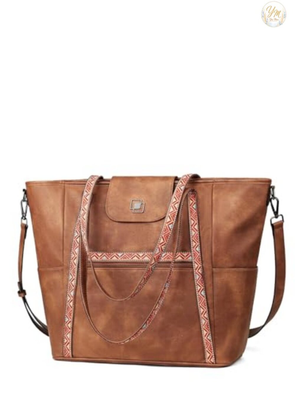 Faux Leather Convertible Laptop Tote Backpack 15.6in Women Work Travel